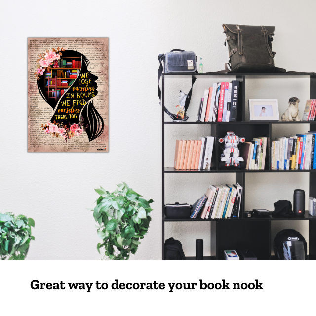 Book lovers gift poster for home cafe restaurant study room office and library